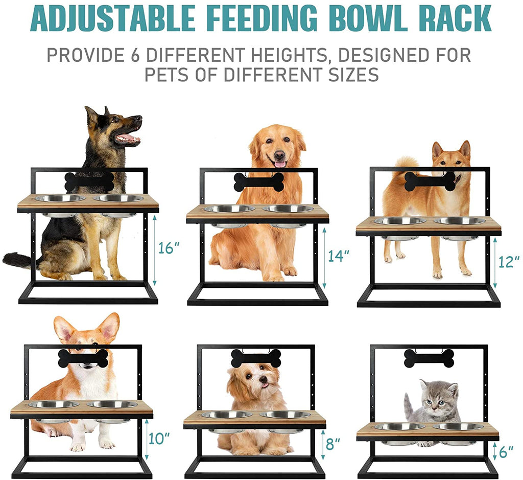 Elevated Dog Bowls Adjustable to 3 Heights for Dog Ceramic Food and Wa –  INNO STAGE