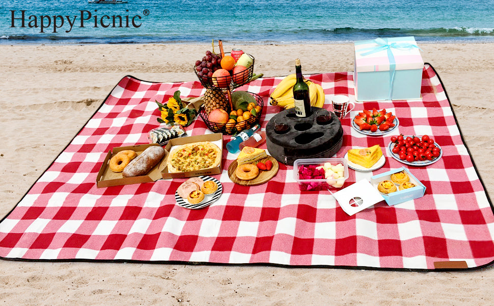  Portable Picnic Blanket 57x59 in Picnic Mat for Beach Travel  Camping Lawn Music Festival Pink Crown : Sports & Outdoors